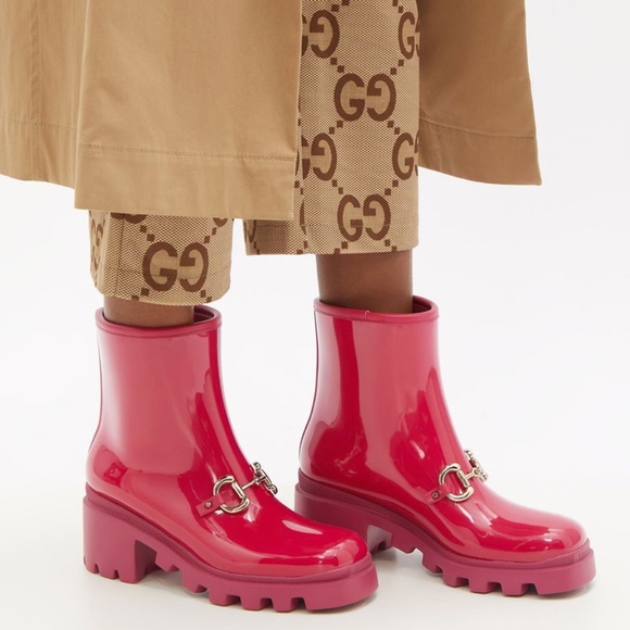 BRAND NEW Gucci Horsebit Rubber Boots sz 7.5 - Picture 1 of 8